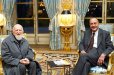 Photo : entretien avec l'abbé Pierre