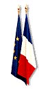 Illustration : Les drapeaux français et européens
