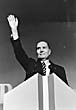 Photo : 7 f�vrier 1986 - Fran�ois Mitterrand lors d'un meeting � Lille