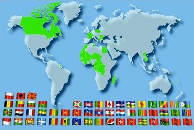 Photo : carte du monde de la Francophonie